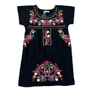 NWT YZXDORWJ Black Floral Embroidered Dress Size Small